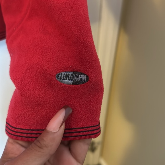 Red adidas fleece hoodie - Picture 5 of 9